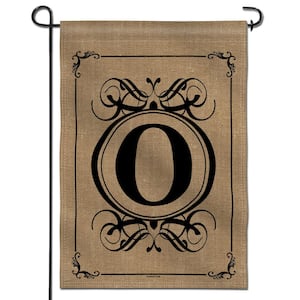 18 in. x 12.5 in. Classic Monogram Letter O Garden Flag, Double Sided Family Last Name Initial Yard Flags