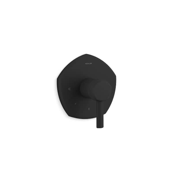 KOHLER Occasion Lever 1-Handle Tub and Shower Faucet Trim in Matte Black with Thermostatic Control