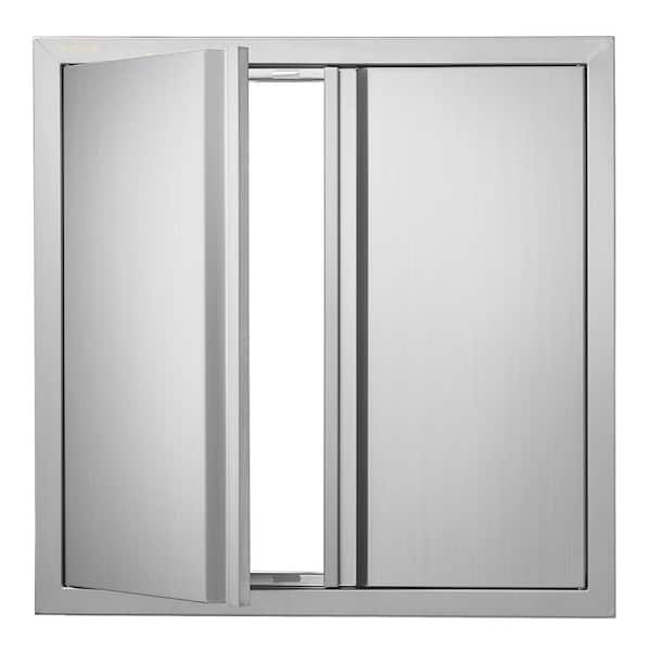 Double Outdoor Kitchen Door 24 in. W x 24 in. H BBQ Access Door Stainless Steel Flush Mount Door Wall Vertical Door