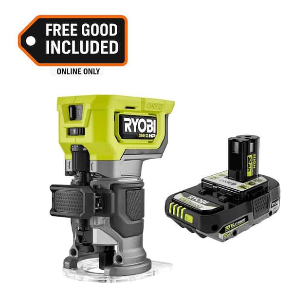ONE+ HP 18V Brushless Cordless Compact Router with FREE 2.0 Ah HIGH PERFORMANCE Battery