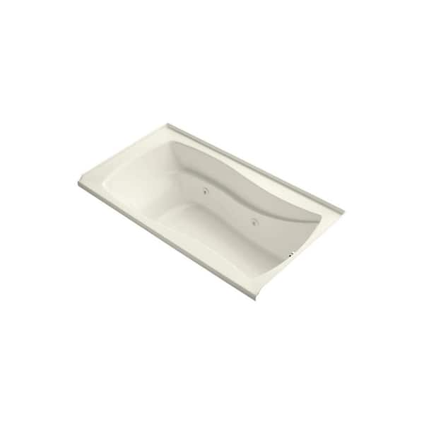 KOHLER Mariposa 66 in. Rectangular Drop-in Whirlpool Bathtub in Biscuit
