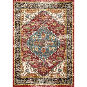 Muriel Medallion Multi 5 ft. x 8 ft. Indoor/Outdoor Patio Area Rug