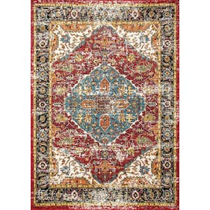 Muriel Medallion Multi 8 ft. x 10 ft. Indoor/Outdoor Patio Area Rug