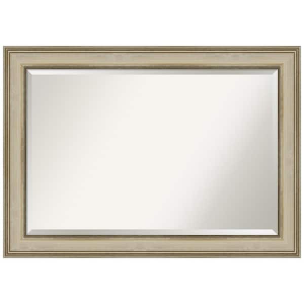 Amanti Art Medium Rectangle Colonial Light Gold Beveled Glass Classic Mirror (29.75 in. H x 41.75 in. W)