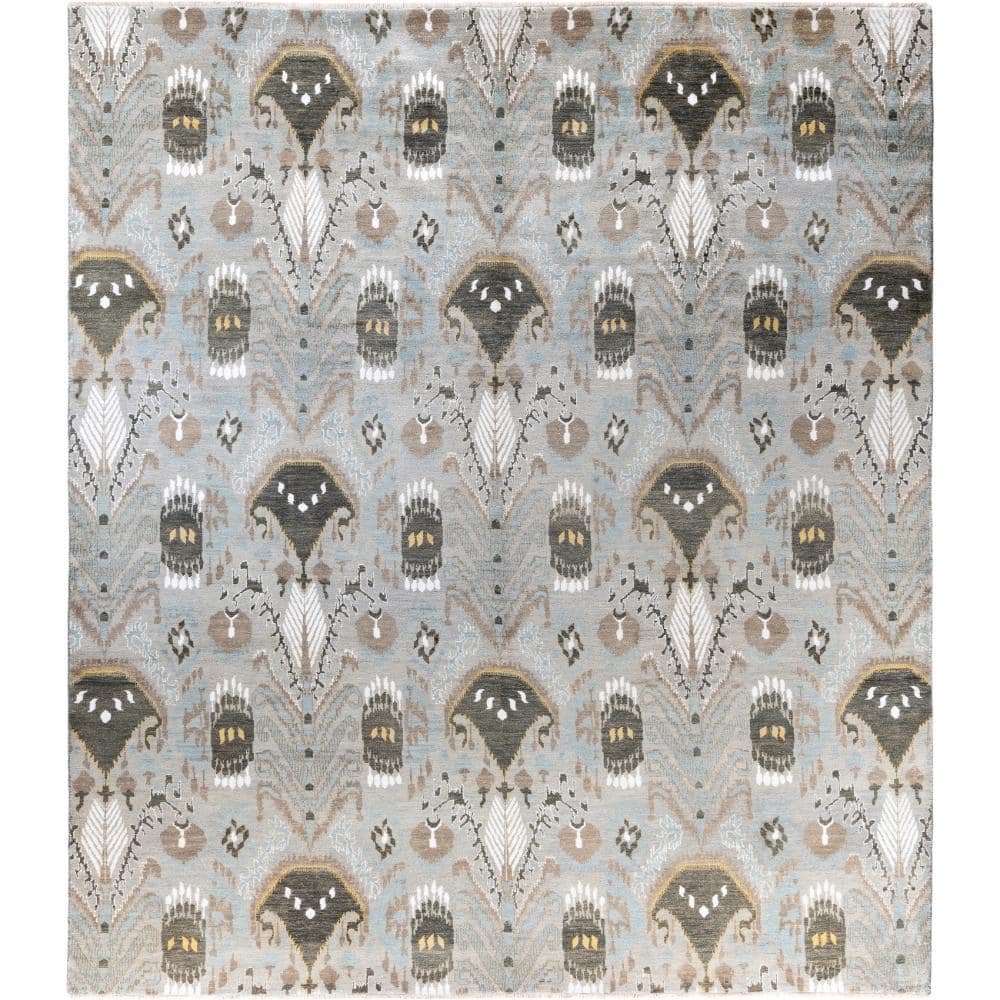 Ikat Gray 9 X 12 Hand-Knotted Wool Indoor Area Rug price history on PriceWatchPro