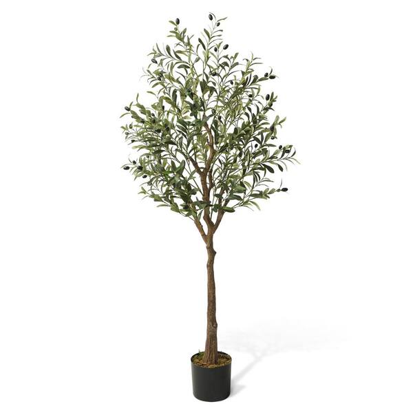Artificial Olive Branch Spray Green Plastic Plant Home Decor Faux Greenery