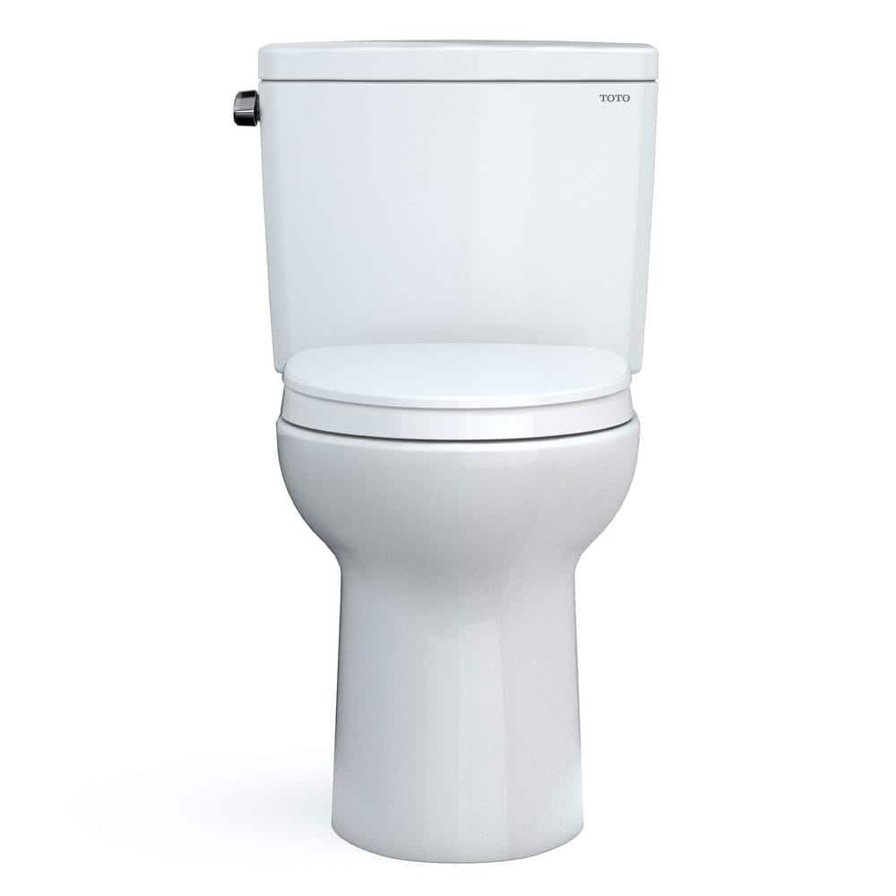 White Elongated Two-Piece High Efficiency Toilet with Bidet Seat