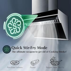 Slant Vent Series 30 in. 1000 CFM Under Cabinet or Wall Mount Range Hood with Motion Activation in Onyx Black