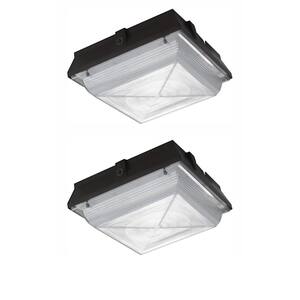 150-Watt Equivalent Integrated Outdoor LED Security Light, 2200 Lumens, Ceiling/Canopy Security Lighting (2-Pack)