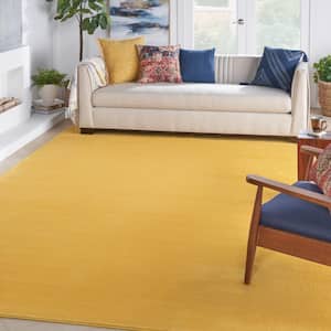 Essentials 10 ft. x 14 ft. Yellow Solid Contemporary Indoor/Outdoor Patio Area Rug