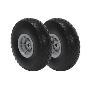 10 in. x 3 in. Flat-Free Replacement Wheels for Hand Trucks (2-Pack)