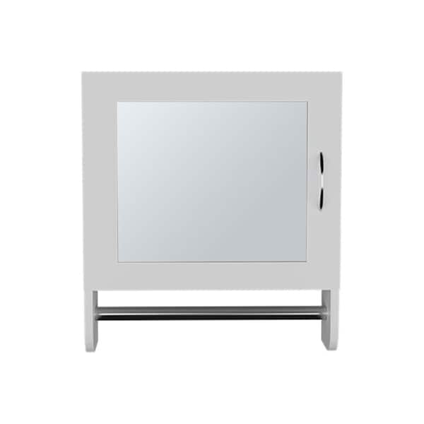 White 17.7 in. W x 19.7 in. H Rectangular Wooden Medicine Cabinet with Mirror