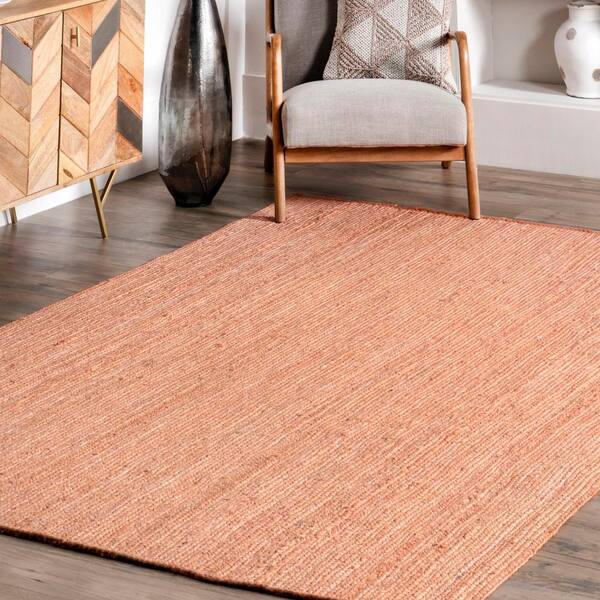 nuLOOM Rigo Hand Woven Farmhouse Jute Area Rug, 6x9, Off-white