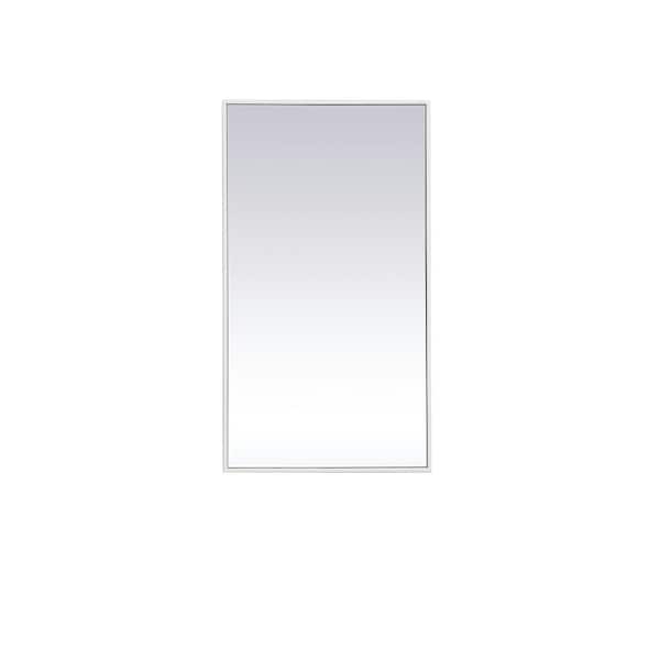 Unbranded Timeless Home 20 in. W x 36 in. H Midcentury Modern Metal Framed Rectangle White Mirror
