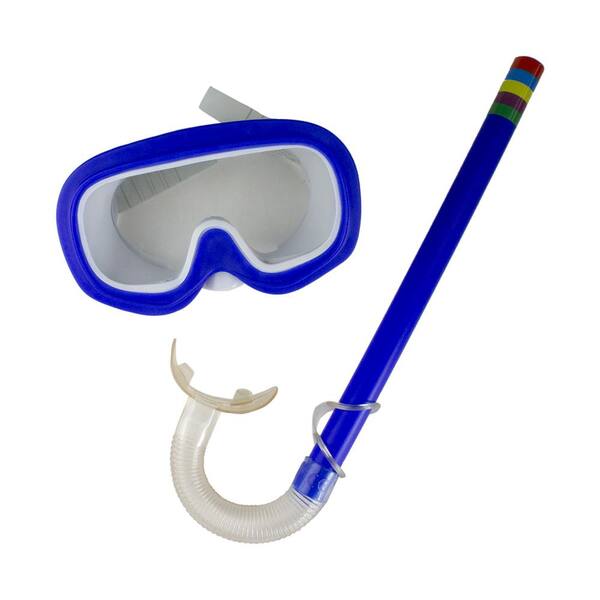 Pool Central Age 3 to 8 - Blue Mask and Snorkel Swimming Set for Children
