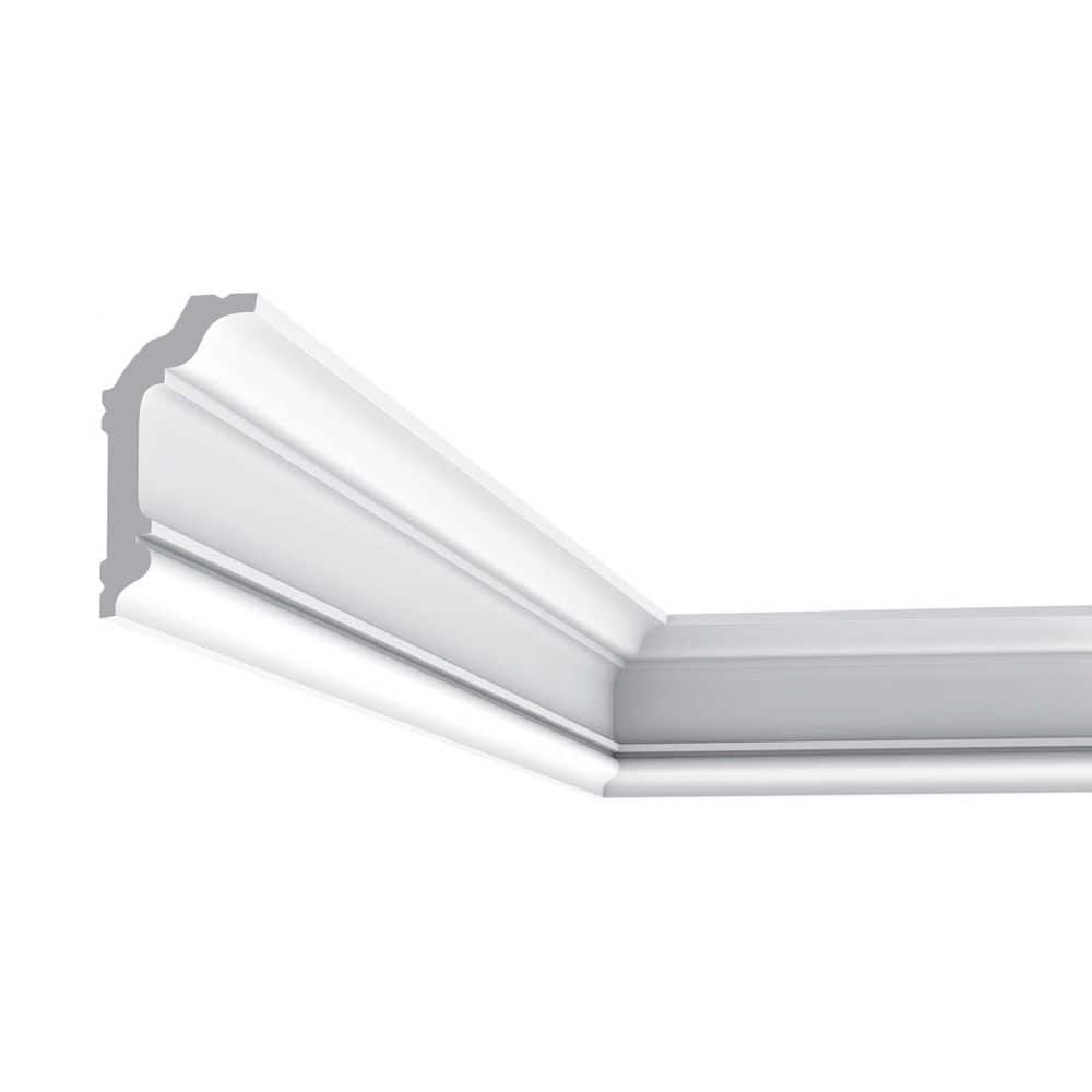Primed White Polystyrene Crown Moulding 3-1/2in Face x 78in Long