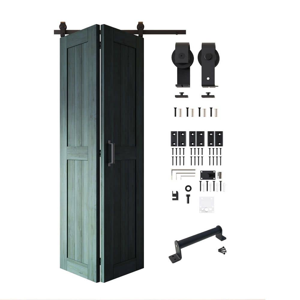 22 in. x 80 in. 5-in-1 Design Royal Pine Solid Core Pine Wood Sliding Bi-Fold Door with T-Shape Roller Hardware Kit price history on PriceWatchPro