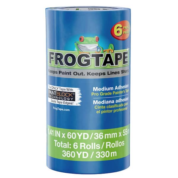 FrogTape Pro Grade 1.41 in. x 60 yds. Blue Painter's Tape with PaintBlock (6-Pack)