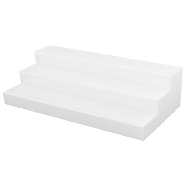 YIYIBYUS White 24 in. 3-Tier Display Stand Acrylic Jewelry Cosmetics Wine Glasses Display Stand