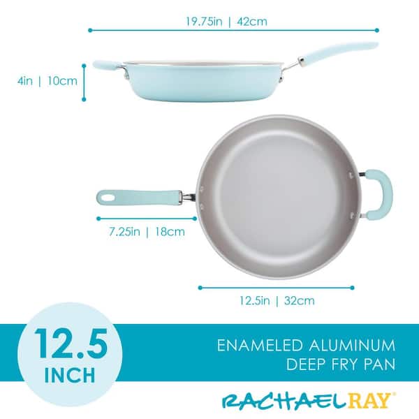 Rachael Ray Cook + Create Aluminum Nonstick Frying Pan, 12.5 inch, Agave  Blue 
