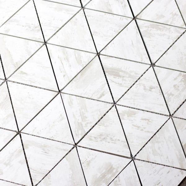 Ivory White 12 in. x 12 in. Linear Glass and Stone Mosaic Wall Tile (11 Sq. Ft./Case)