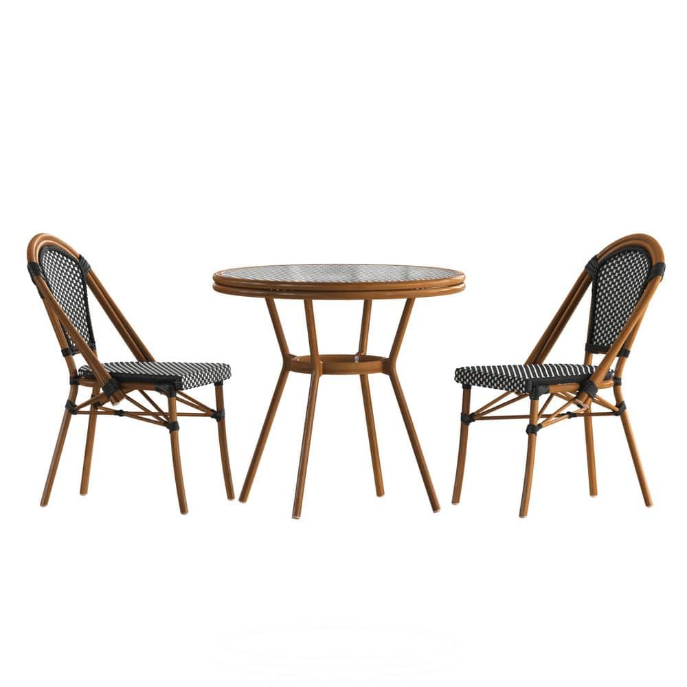 Brown 3-Piece Aluminum Outdoor Dining Set price history on PriceWatchPro