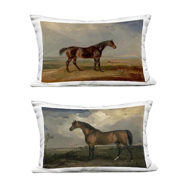 Stupell Industries Horses in Desolate Terrain Brown Rectangular Outdoor Throw Pillow 2-Pack