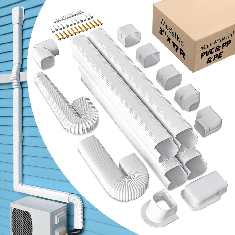3 in. x 17 ft. Mini Split Line Set Cover, Waterproof Decorative Pipe Cover for Outdoor AC, HVAC and Heat Pump price history on PriceWatchPro