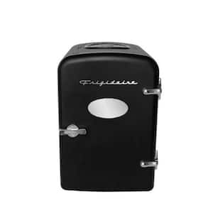 0.3 cu. ft. 6-Can Retro Mini Refrigerator with Cooling can Holder in Black