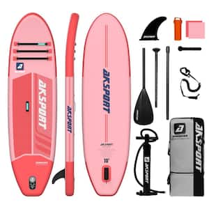 Premium 120 in. Pink PVC Standup Inflatable Paddle Board with Accessories