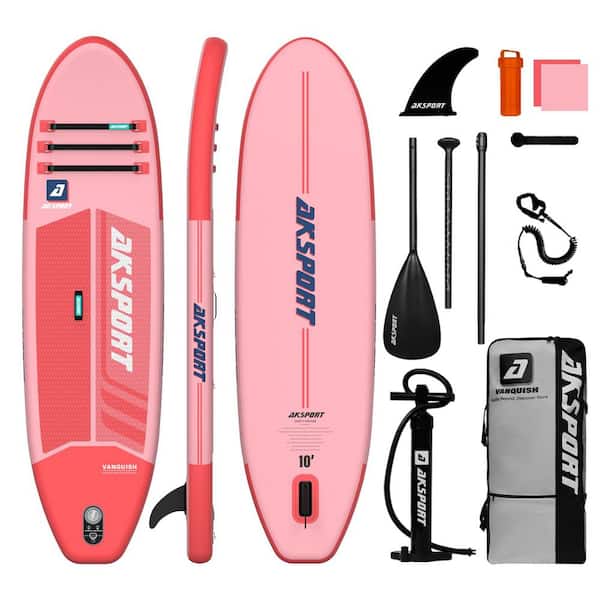 Misopily Premium 120 in. Pink PVC Standup Inflatable Paddle Board with Accessories