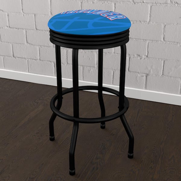 Unbranded Oklahoma City Thunder Fade 29 in. Blue Backless Metal Bar Stool with Vinyl Seat