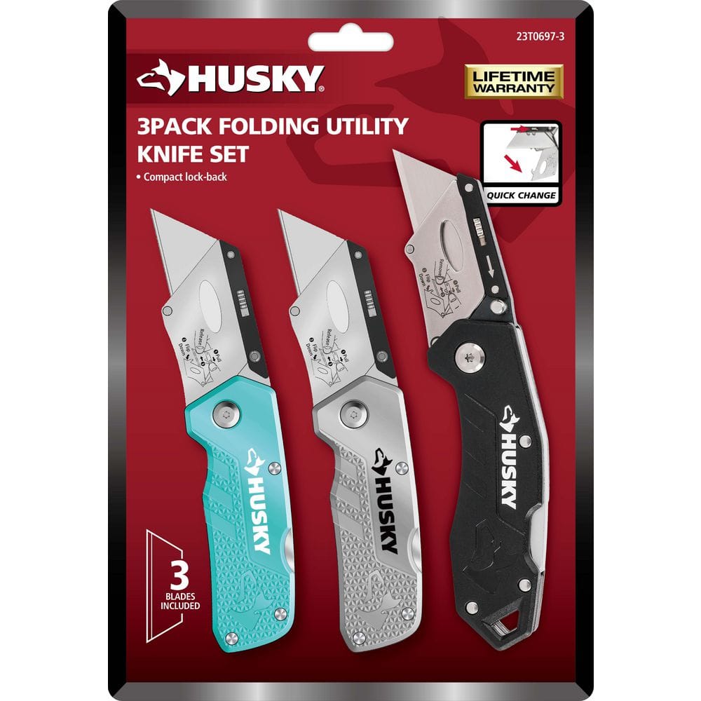 3pk Lock Back Utility Knife Set
