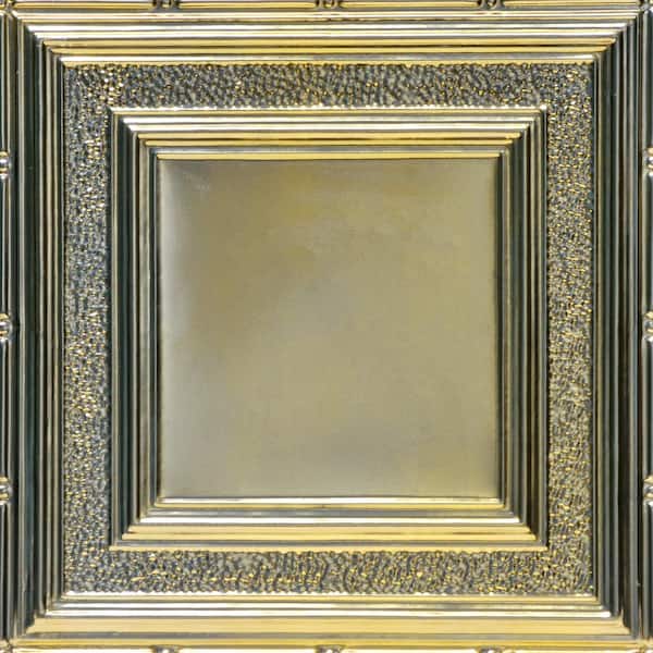 FROM PLAIN TO BEAUTIFUL IN HOURS County Cork 2 ft. x 2 ft. Lay-in Tin Ceiling Tiles in Gold Nugget (48 sq. ft. / box)