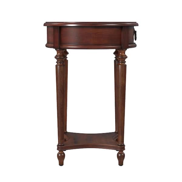 Butler Specialty Company Jules 17.5 in. W Dark Brown Round Wood 1 Drawer End Table