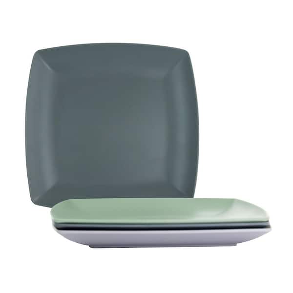 Grayson 4 Piece 8.5 Inch Square Melamine Dessert Plate Set in Assorted Colors