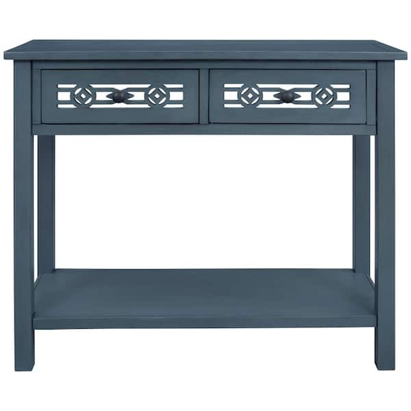 navy console table