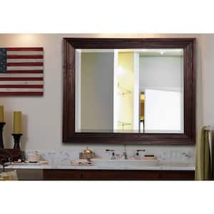 Large Rectangle Brown Beveled Glass Modern Mirror (45.75 in. H x 39.75 in. W)