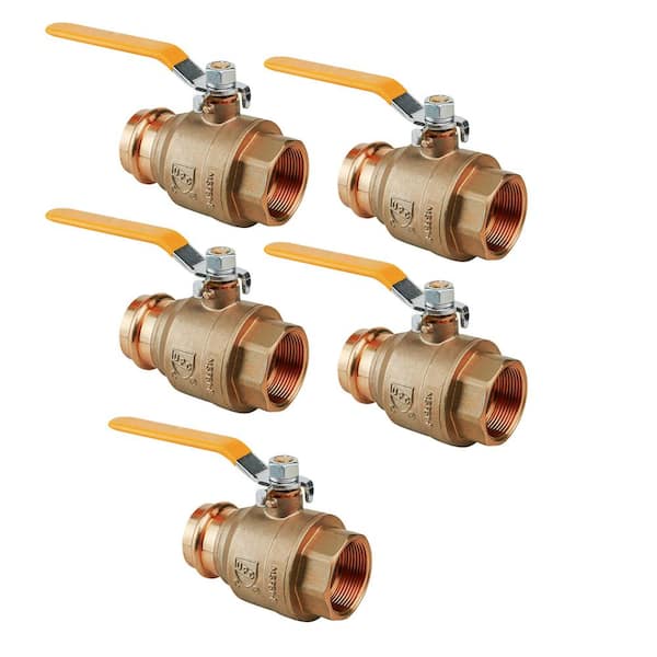 PLUMBFLEX 2 in. Press x FIP Brass Adapter Ball Valve (Pack of 5)