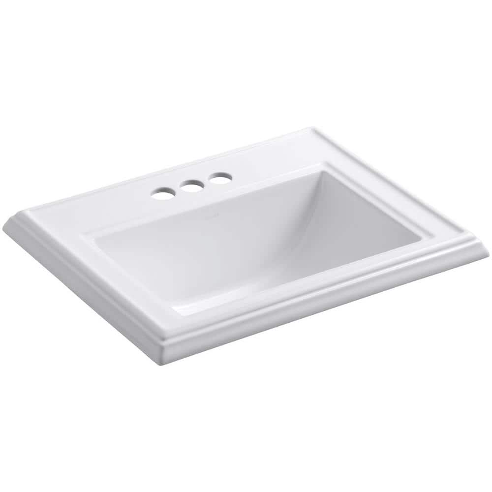 Memoirs Classic Drop-In Vitreous China Bathroom Sink in White with Overflow