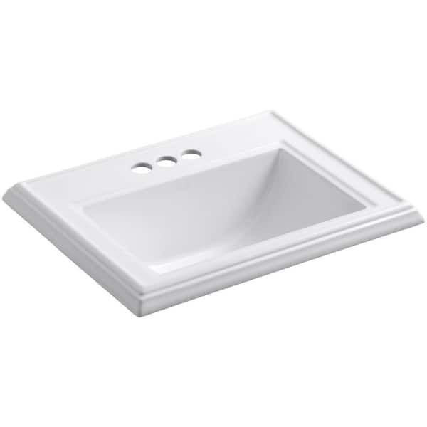 KOHLER Memoirs Classic Drop-In Vitreous China Bathroom Sink in White with Overflow Drain