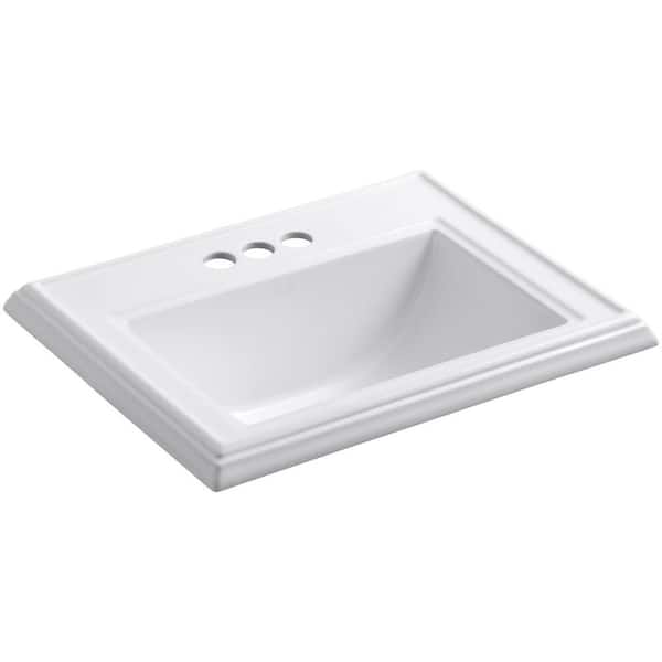 Memoirs Classic Drop-In Vitreous China Bathroom Sink in White with Overflow Drain