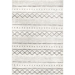Sienna Striped Tribal Beige Doormat 3 ft. x 5 ft. Area Rug
