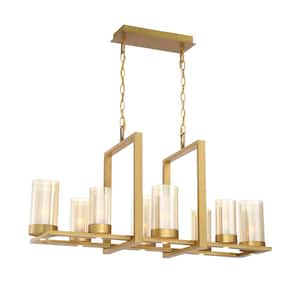 Samantha 60-Watt 8-Light LED Brass Chandelier with Clear and Frosted Shades