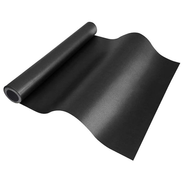 1-Piece Black Non-Stick BBQ Grill Mat Roll, Cut to Size for Gas Charcoal Electric Grill, 15.75x10FT
