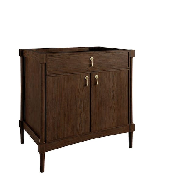 Kinnsden 35.25 in. W x 23.1 in. D x 34.8 in. H Single Bath Vanity Cabinet without Top in Sable Oak
