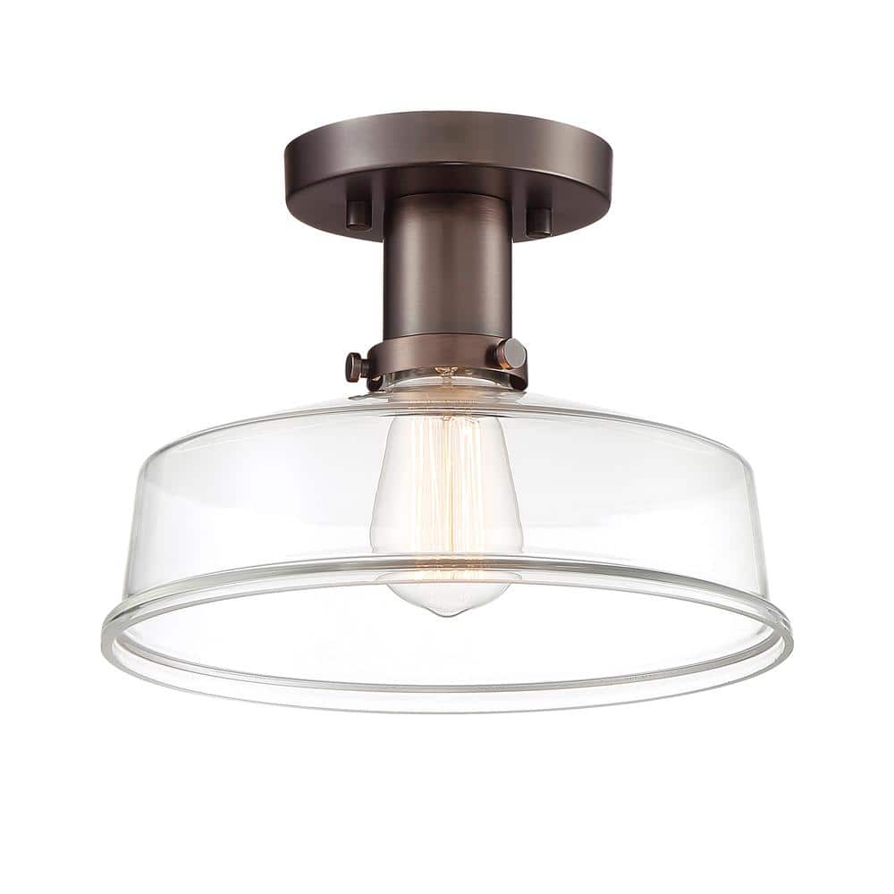 Modern Bronze and Glass 7.75" Indoor/Outdoor Light Fixture