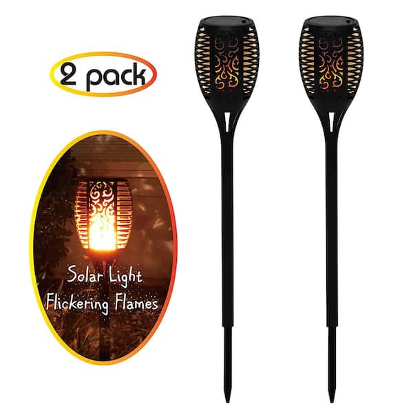 Maypex Outdoor Garden Solar Torch Lights Stake (Set of 2)