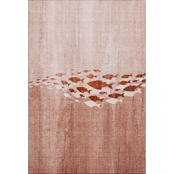Addison Rugs Mayfield Premium Machine Washable Indoor/Outdoor Geometric AMF627 Terracotta 5 ft. x 7 ft. 6 in. Area Rug