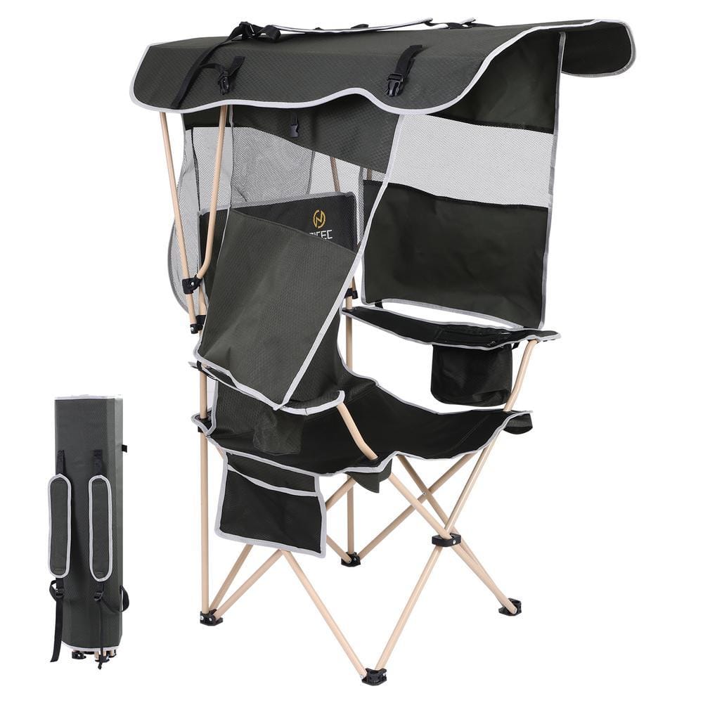 MUKE Camping Chair with Canopy, Chair with Shades, Folding Chair